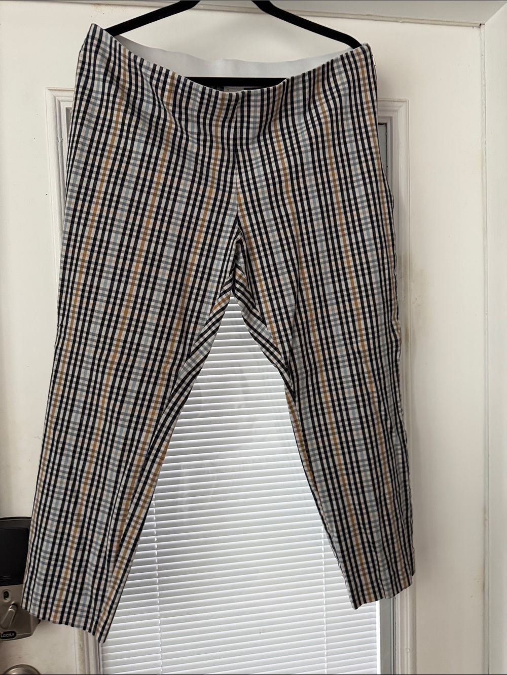 a new day Men's Plaid Chinos - Black, White & Tan